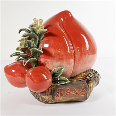 寿桃陶瓷摆件石湾公仔