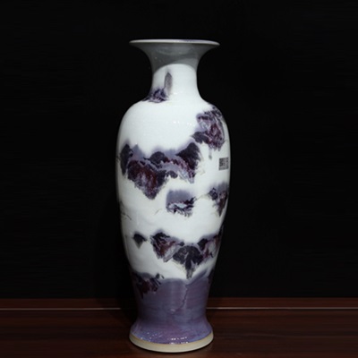 钧瓷观音瓶-山水如画