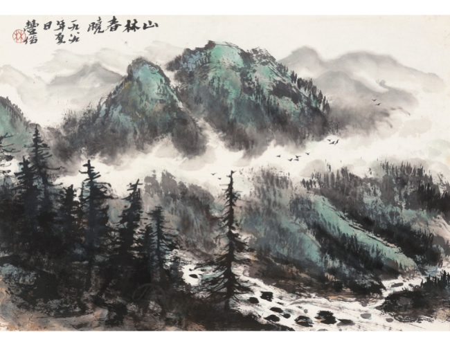 林丰俗  山林春晓  镜框