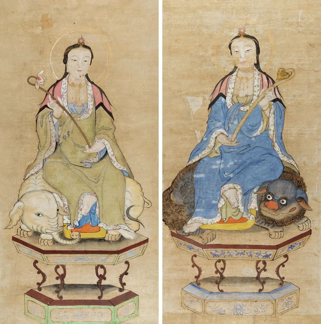 花地艺拍|佚名  文殊普贤菩萨