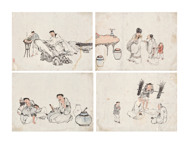 佚名  人物四幅