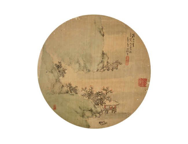 谢兰生  山水图团扇