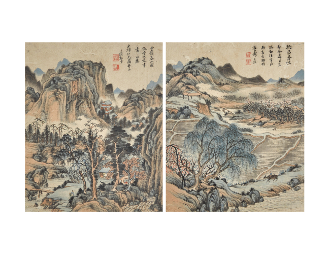 黎简  山水图两幅