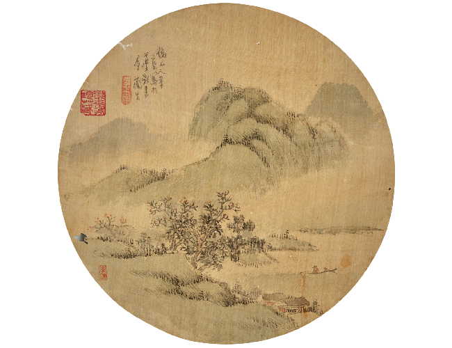 谢兰生  山水图团扇