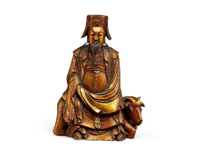 清  闽作漆金木雕天官像